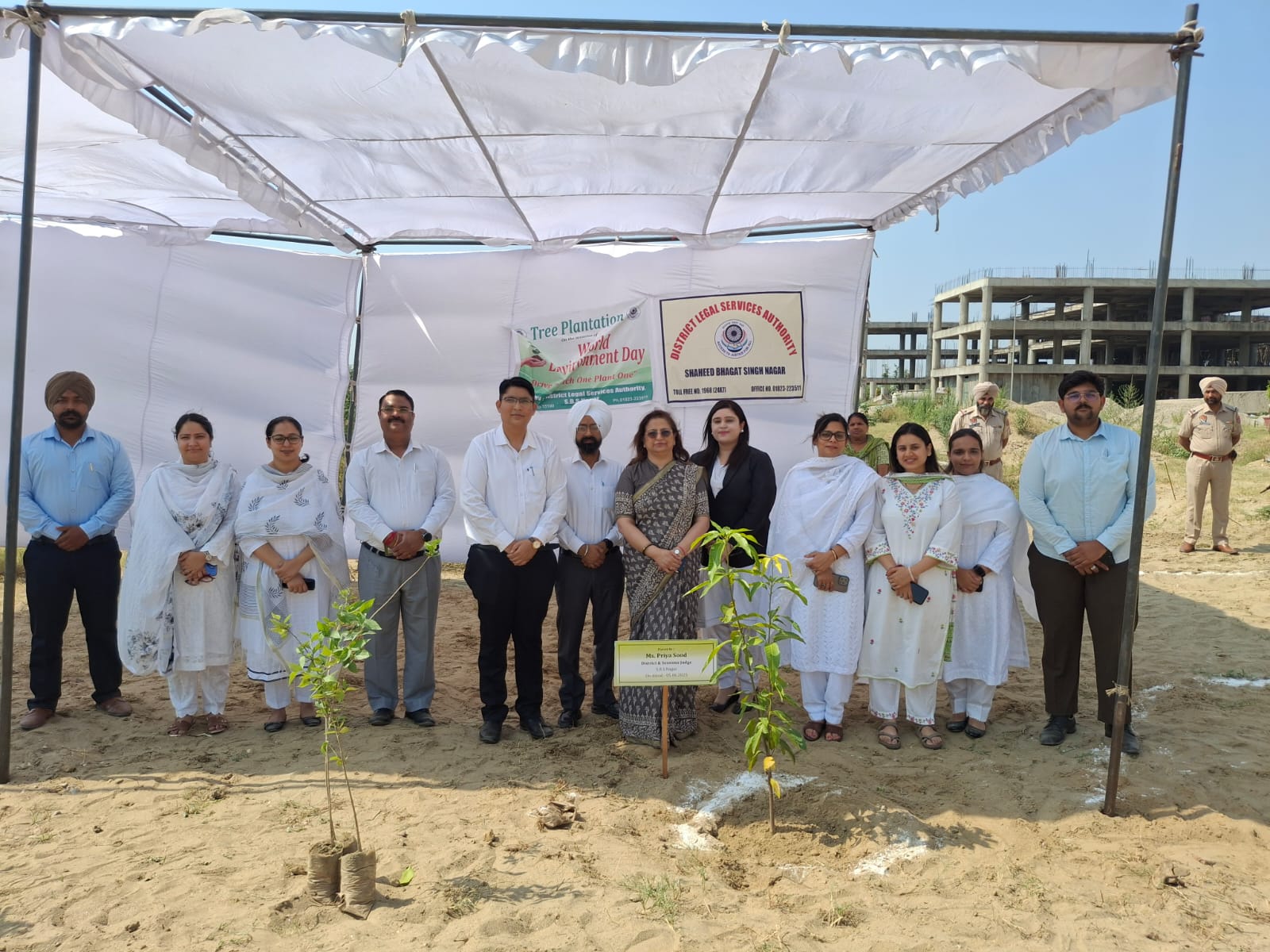 On the occasion of World Environment Day, 120 saplings of different types were planted by judicial officers in the New Court Complex of Shaheed Bhagat Singh Nagar.